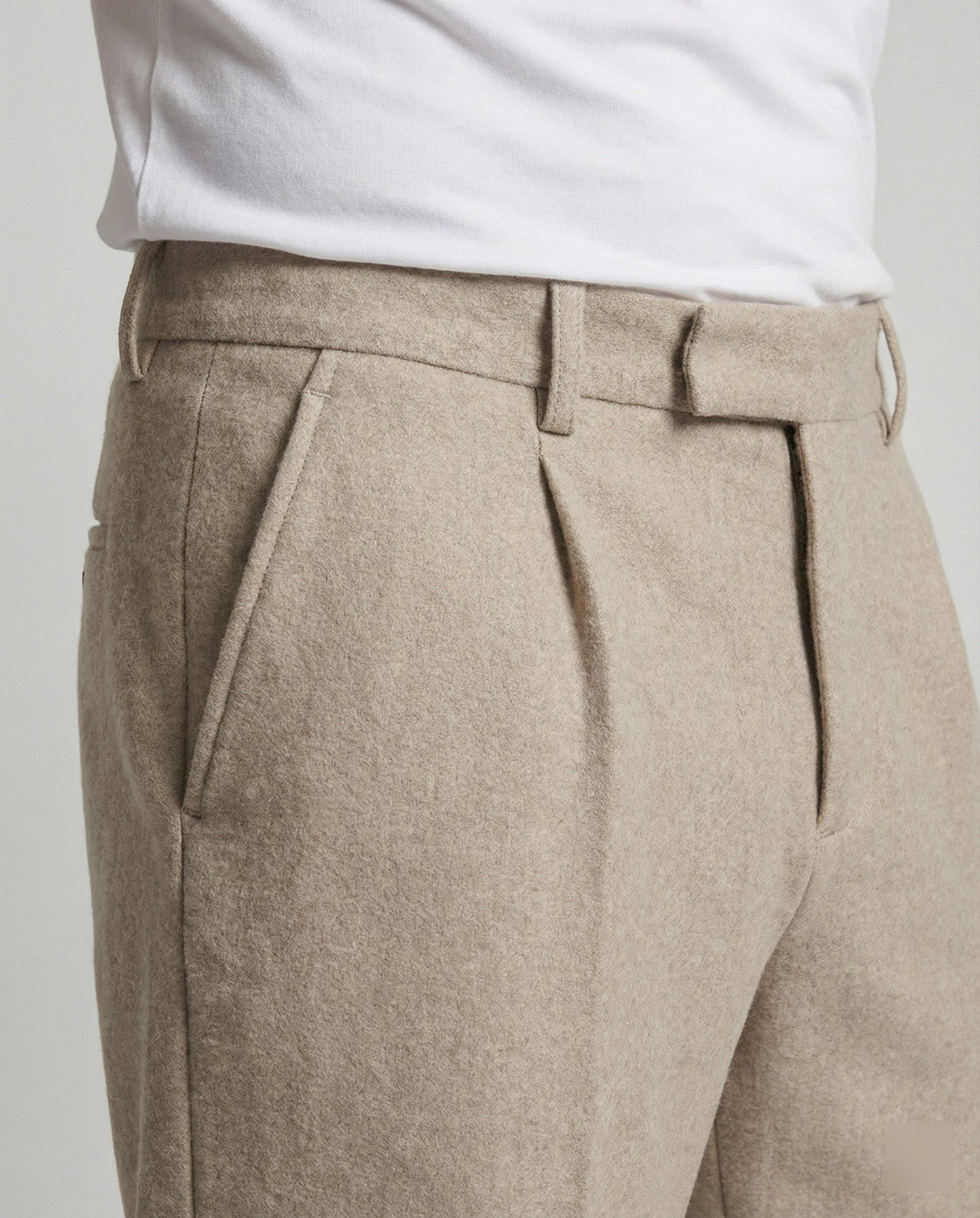 Pantaloni Uomo Stoffa Taglio Dritto Ampio