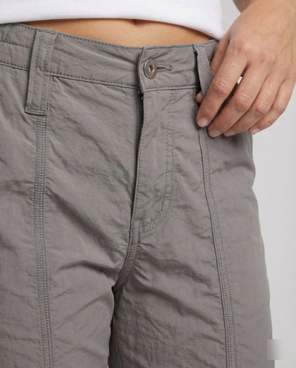Pantaloni Cargo Donna Bassi con Cuciture Decorative