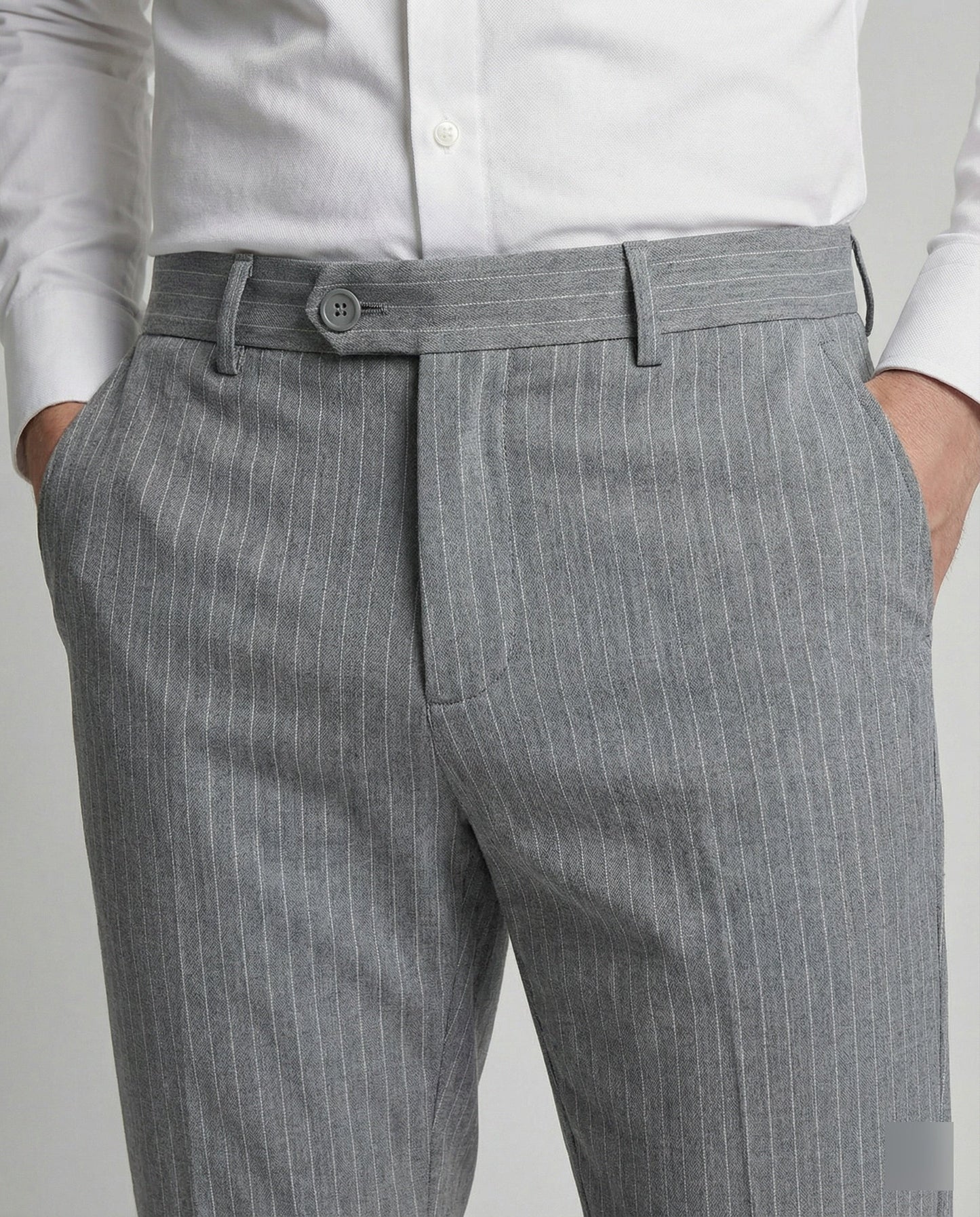 Pantaloni Uomo Eleganti Nadelstreifen con Stretch Slim Fit