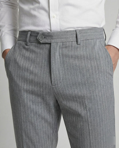 Pantaloni Uomo Eleganti Nadelstreifen con Stretch Slim Fit