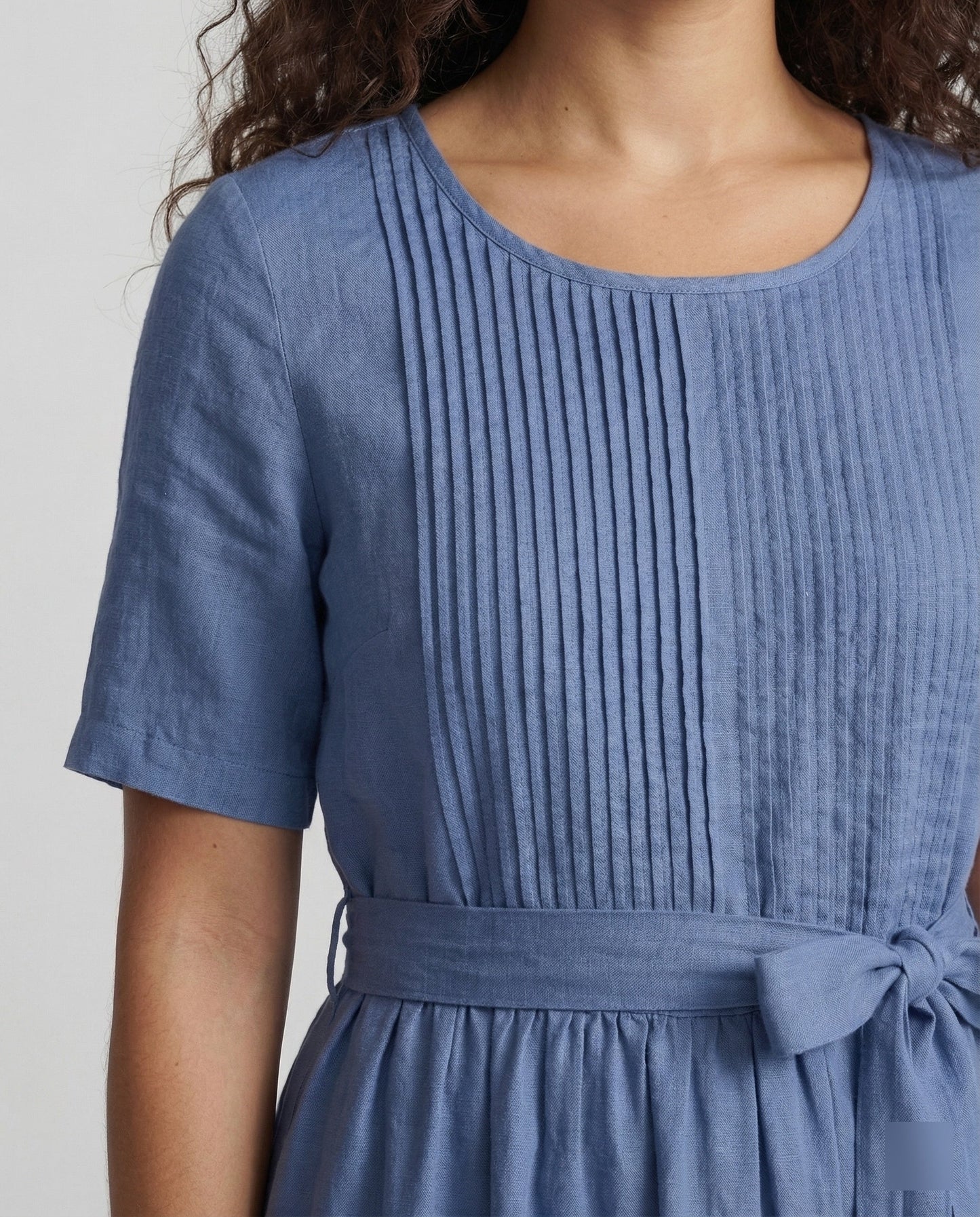 Abito Lino Donna Maxidress con Cintura