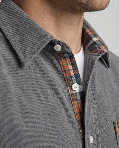 Camicia Uomo Manica Lunga Dettaglio a Contrasto