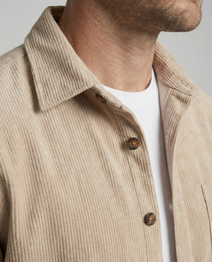Camicia Uomo in Velluto con Taschino Sul Petto