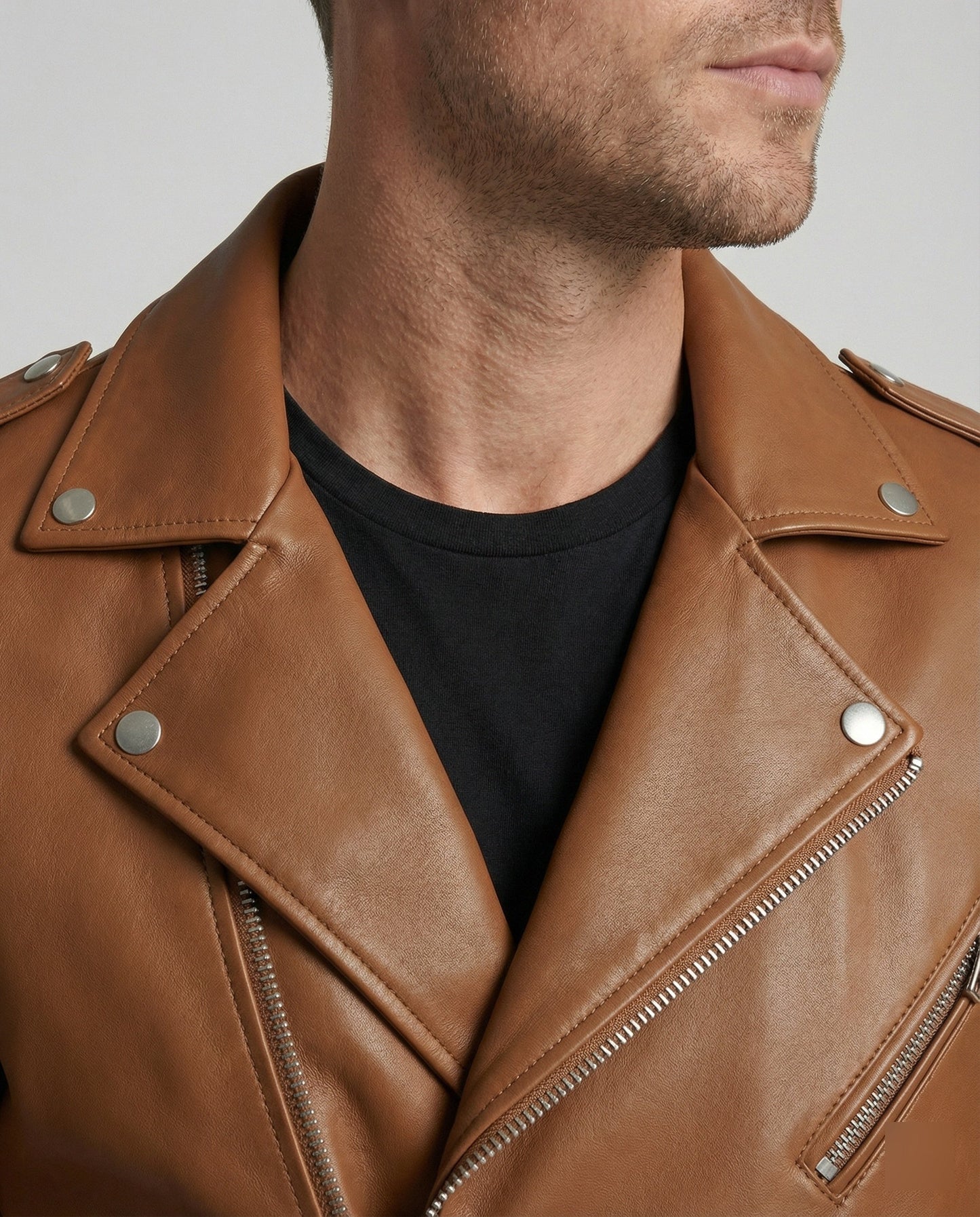 Giacca Biker Uomo in Ecopelle Taglio Slim
