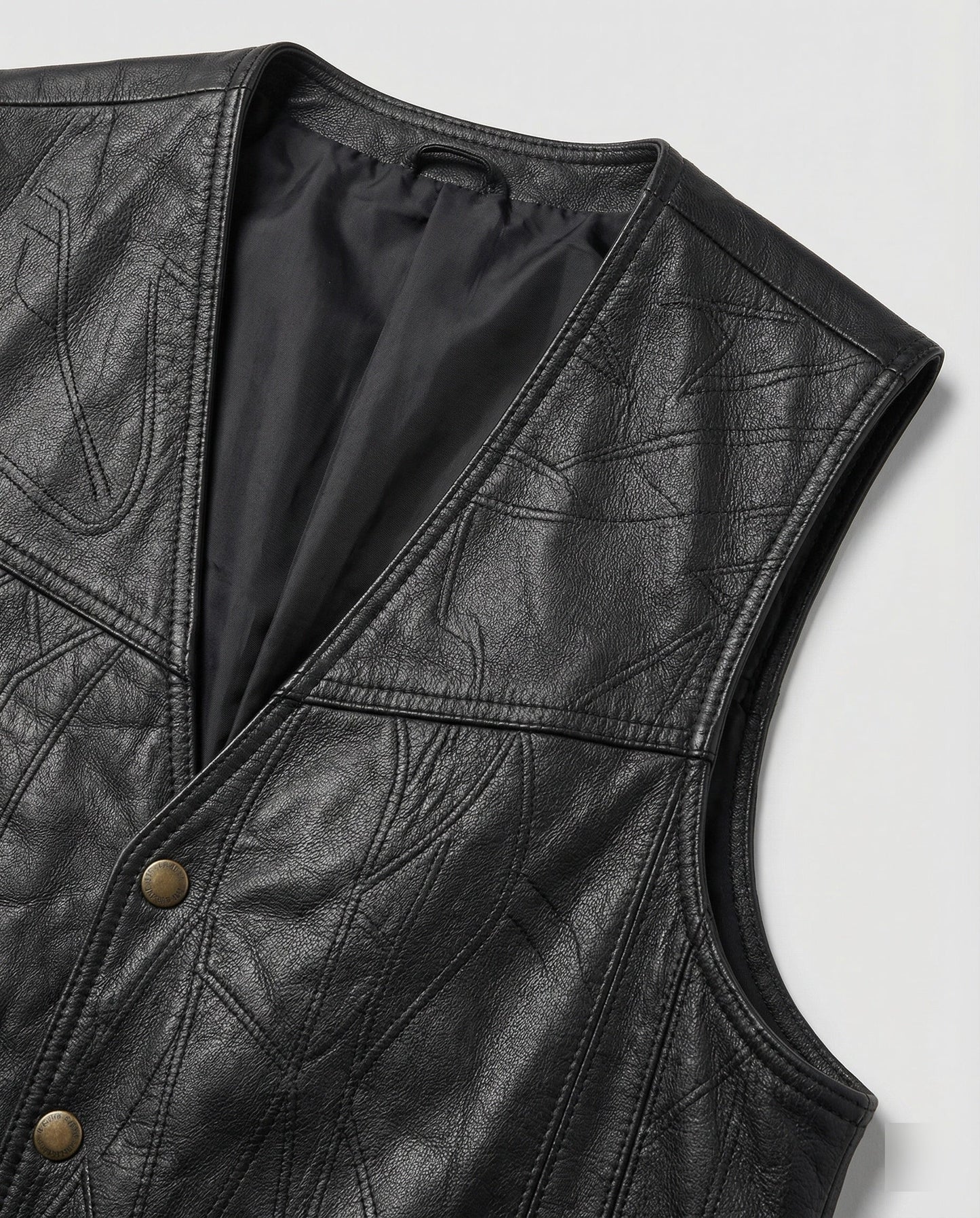 Gilet Biker Uomo in Pelle Slim Fit