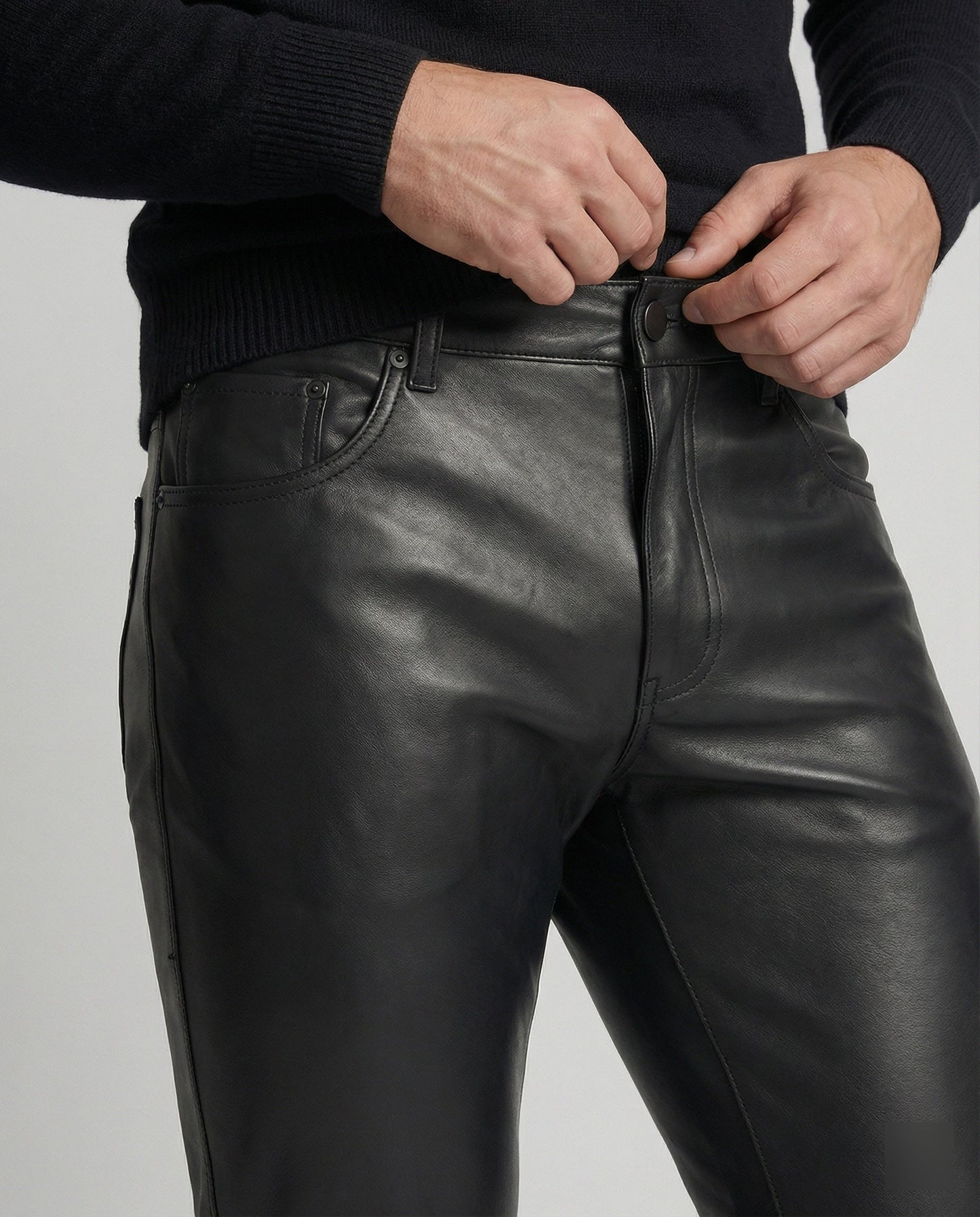 Pantaloni Uomo in Ecopelle Slim Fit