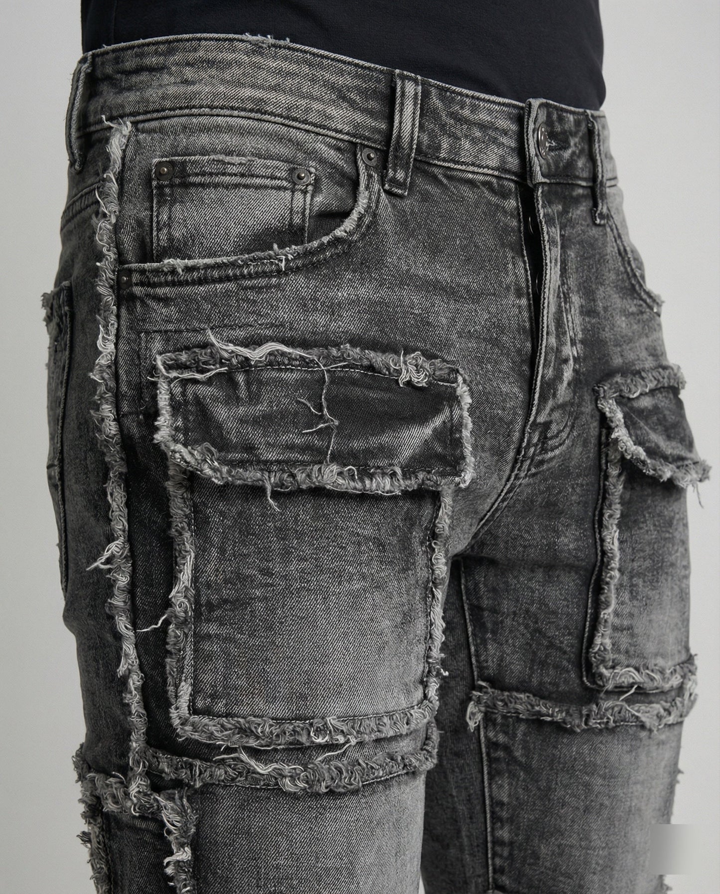 Jeans Uomo Slim Fit con Tasche Cargo