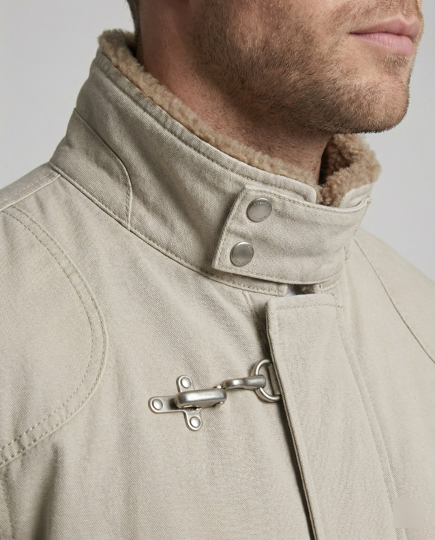 Giacca Uomo Canvas con Colletto Teddy