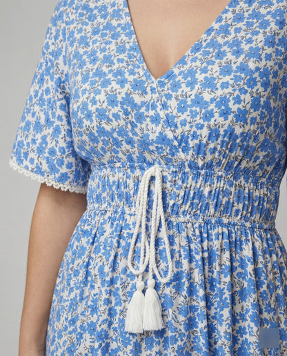 Abito Maxi Donna con Dettagli Floreali