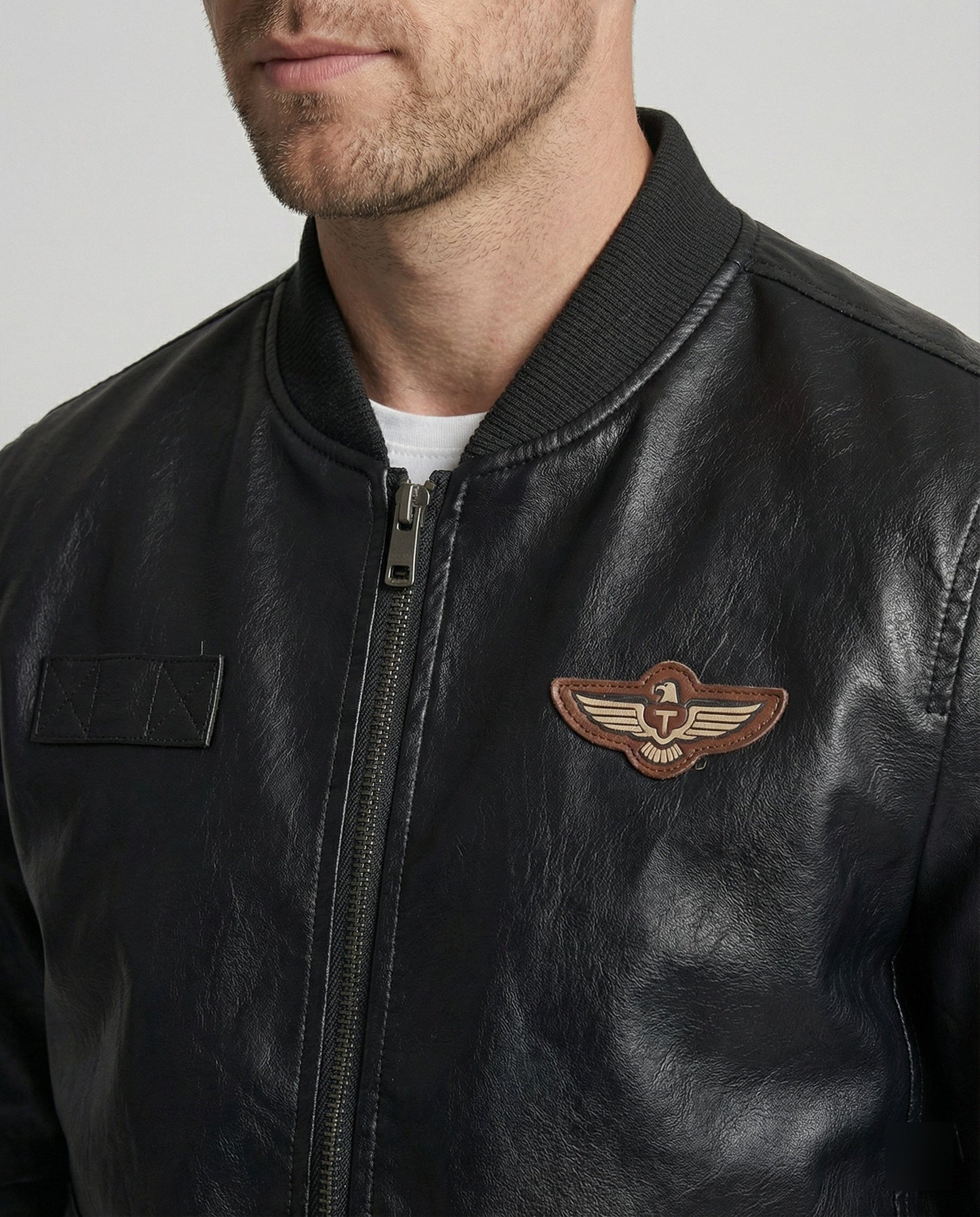 Giacca Bomber Uomo in Ecopelle Stile Pilota