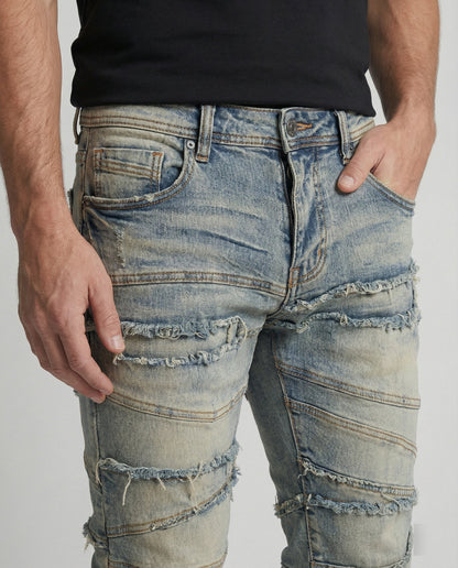 Jeans Uomo Slim Fit Effetto Usurato