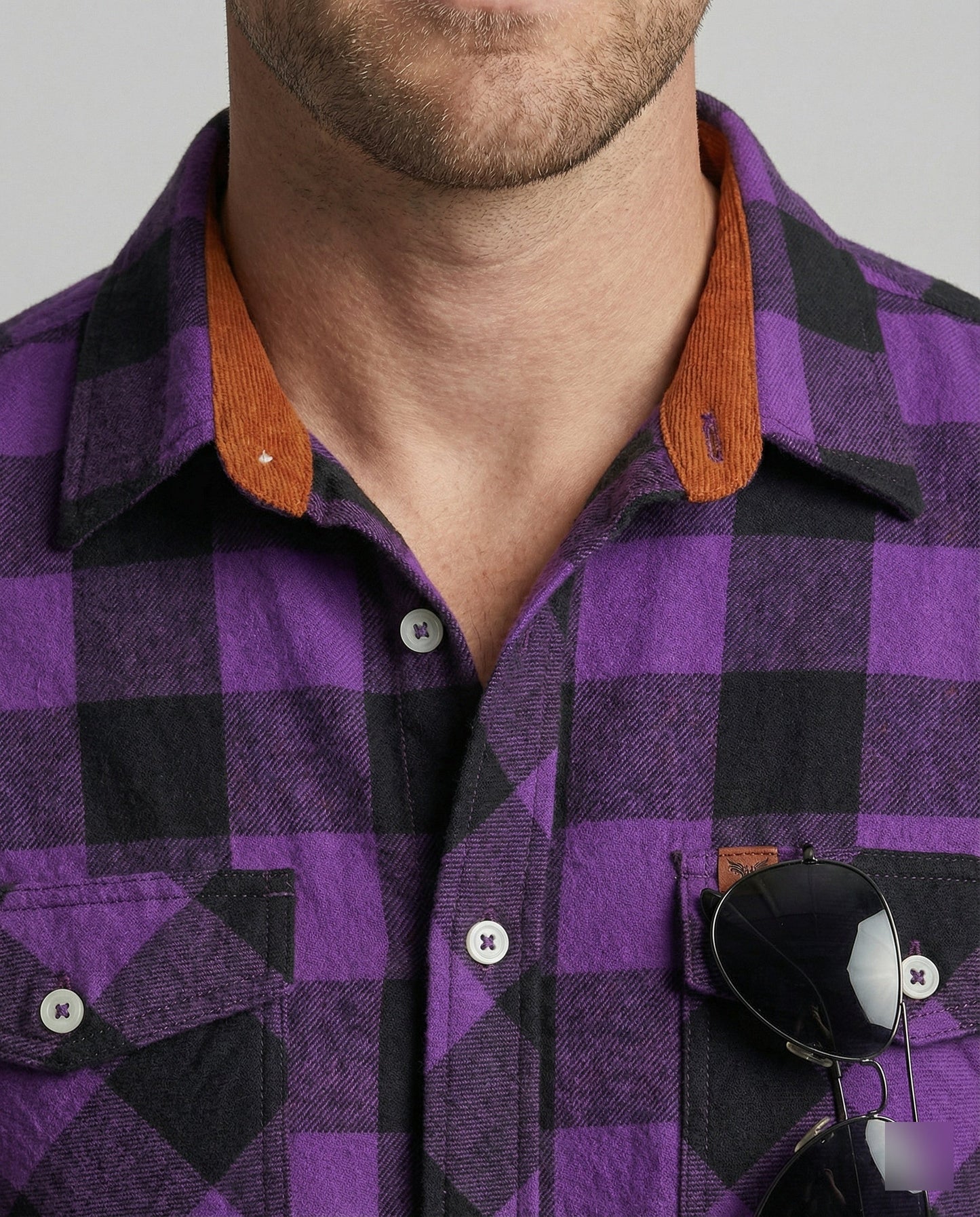 Camicia Uomo Flanella Quadri Vestibilità Comoda