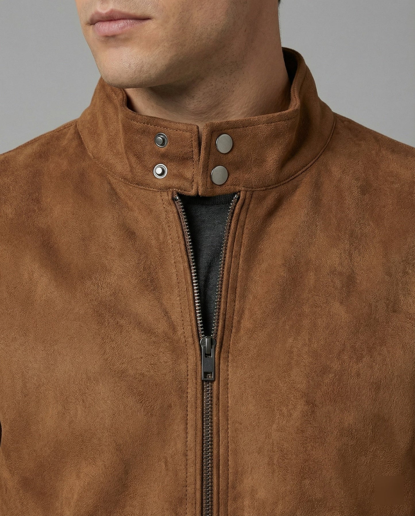 Giacca Bomber Uomo in Pelle Scamosciata Casual