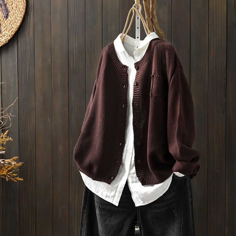 Cardigan Donna Maglia Costine Oversize