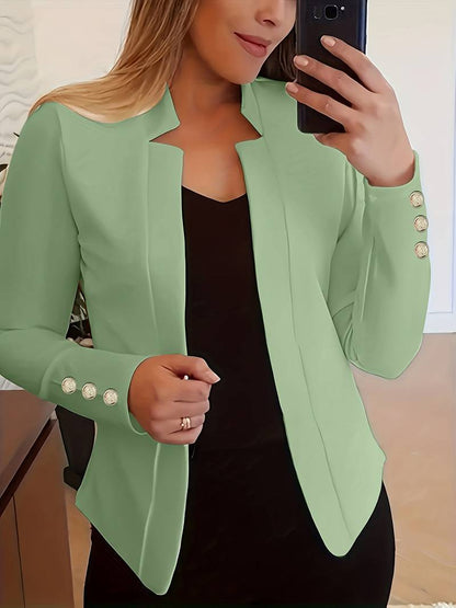 Blazer Donna Casual Cotone Leggero Manica Lunga Bottoni