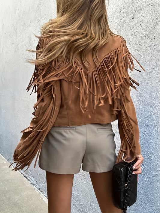 Giacca Donna Vintage in Frange Colletto Rever Corto - Brentozzi