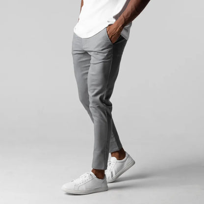 Pantaloni Chino Uomo Slim Fit Elastici Eleganti