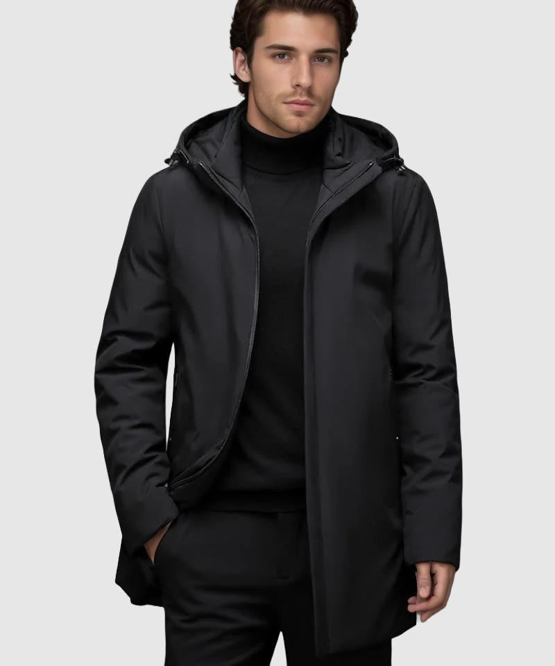 Parka Uomo Lungo con Tasche Multiple Caldo e Moderno