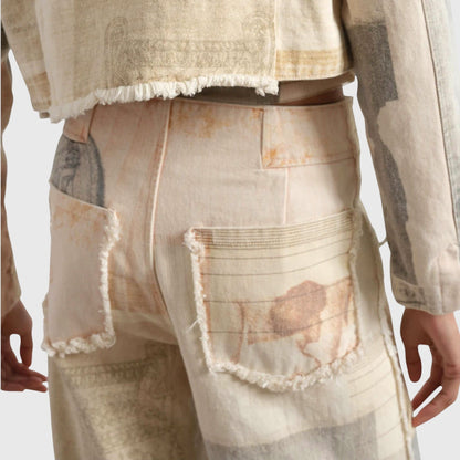 Jeans Donna Vintage Vita Alta Stampa