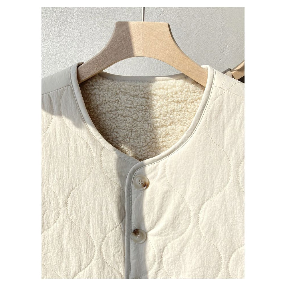Giacca Donna Reversibile Trapuntata con Fodera in Pile