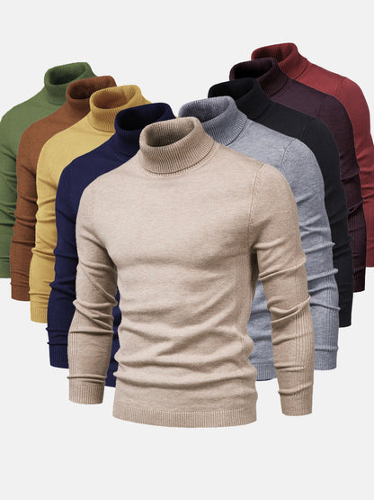 Maglione Uomo Collo Alto Morbido Vestibilità Regolare