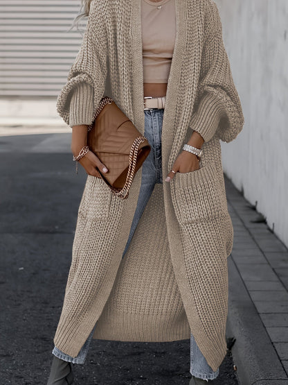Cardigan Donna Casual con Tasche Maglia Morbida