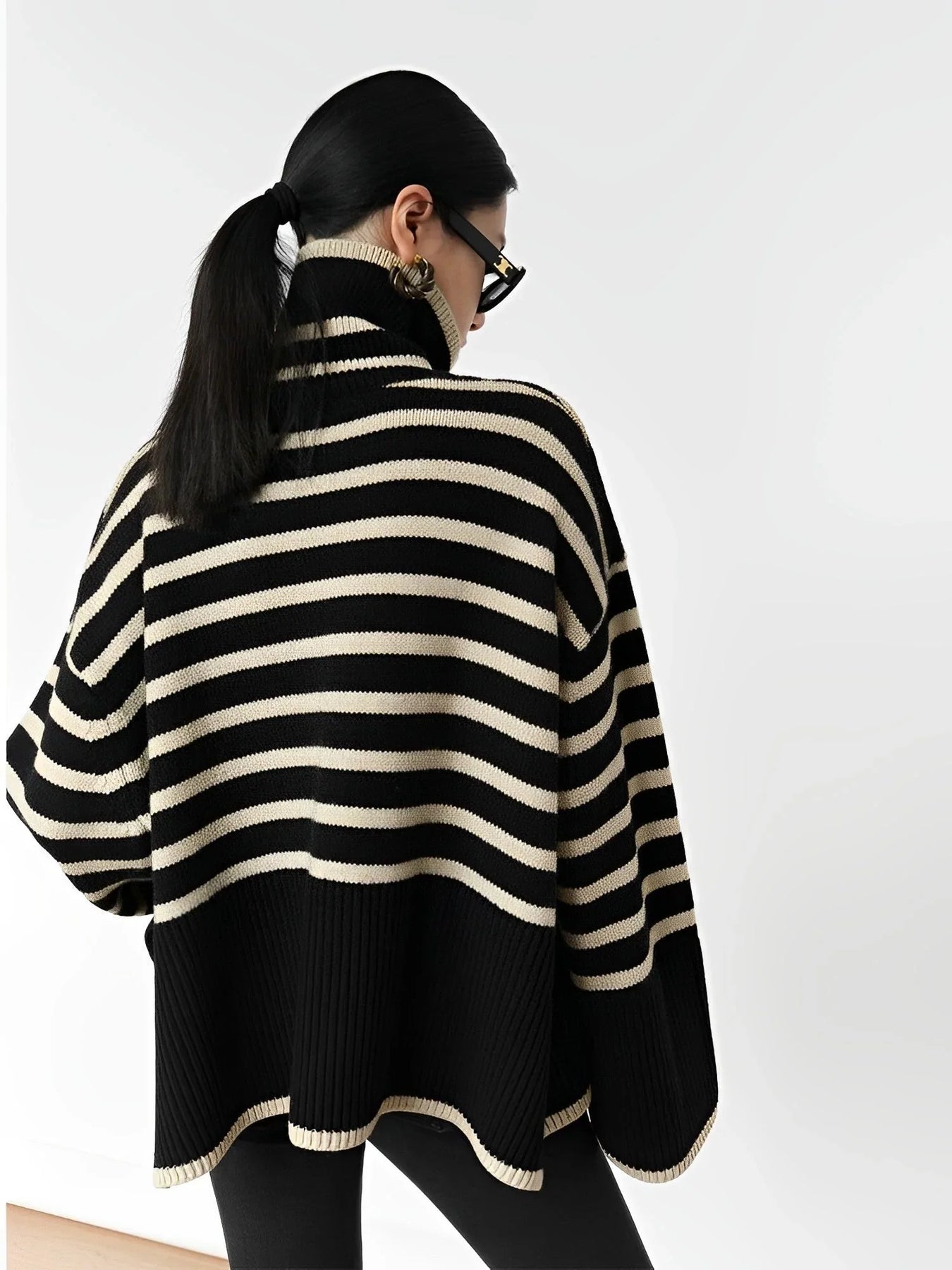 Maglione Donna Cotone Oversize Collo Alto Morbido