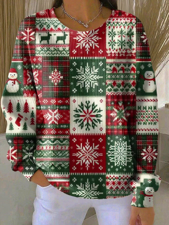 Maglione Unisex con Motivo Invernale Vestibilità Classica - Brentozzi