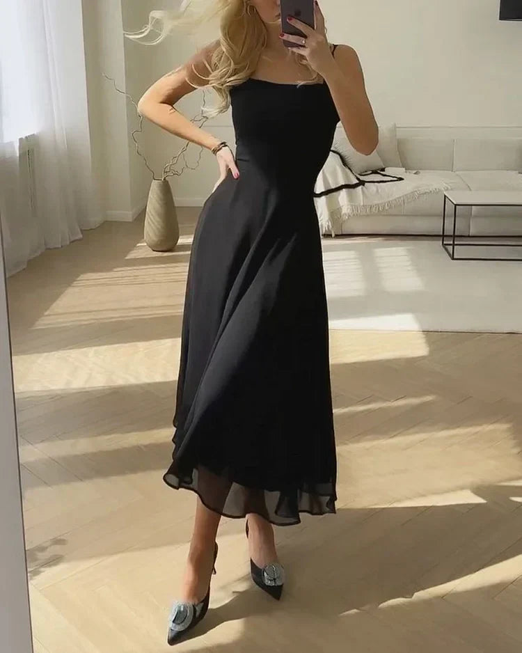 Abito Midi Donna con Spalline Sottili