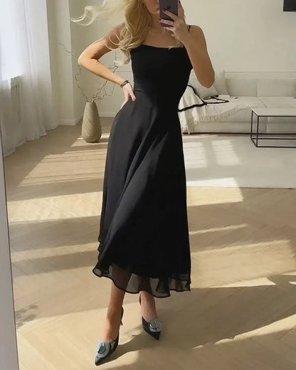 Abito Midi Donna con Spalline Sottili