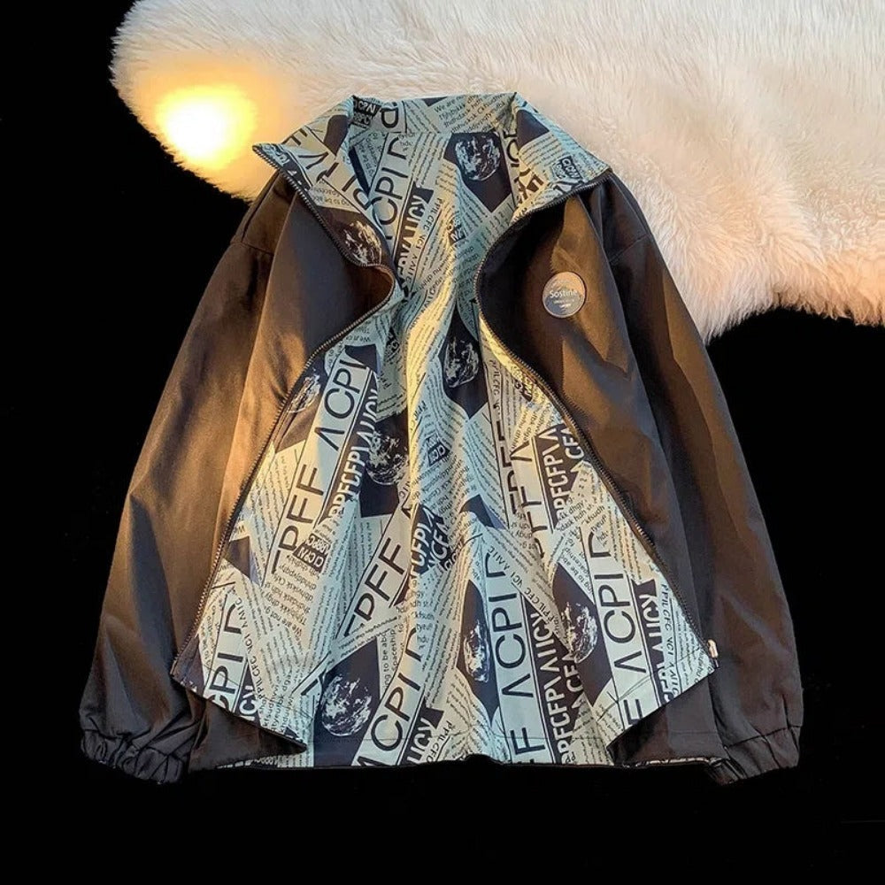 Giacca Donna Reversibile con Stampa Design Slim