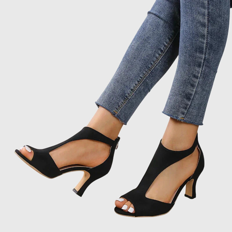 Sandali Donna Peep-Toe Tacco con Cut-Out