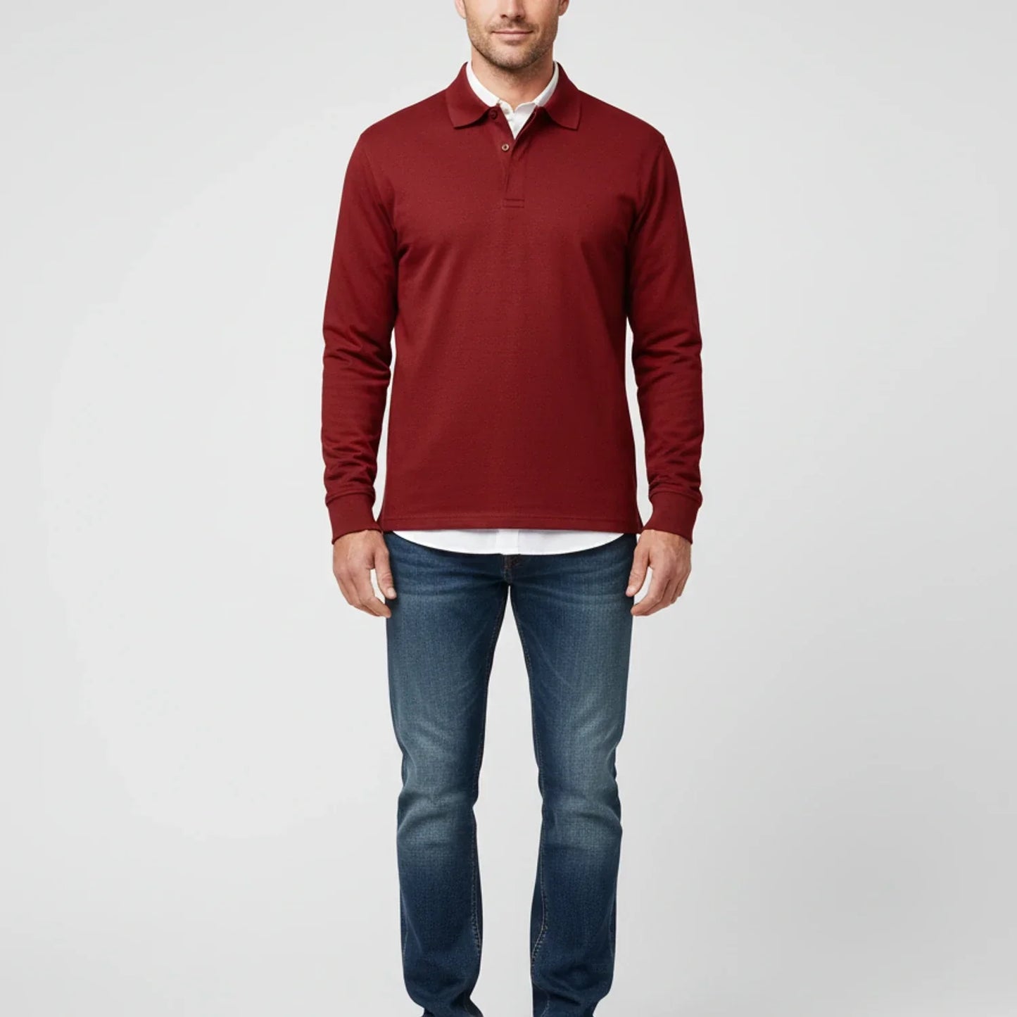 Polo Uomo Manica Lunga Classica Cotone