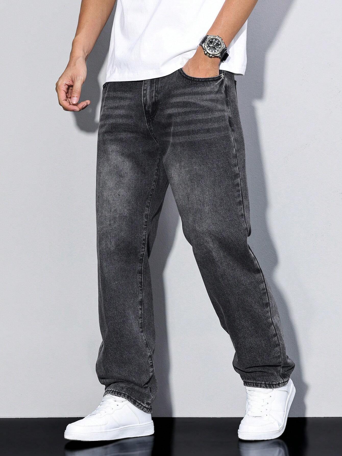 Pantaloni Uomo Vestibilità Dritta Stile Casual