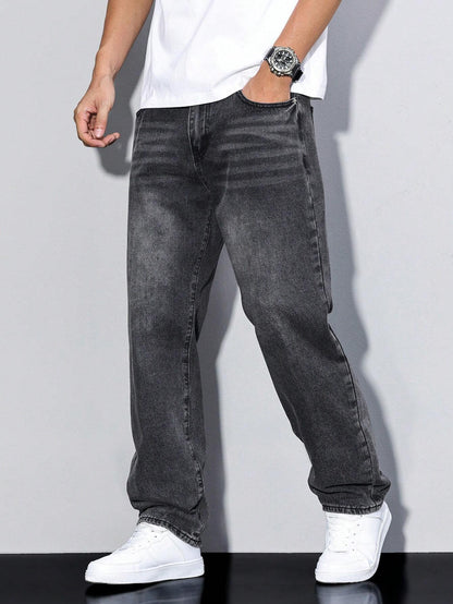 Pantaloni Uomo Vestibilità Dritta Stile Casual