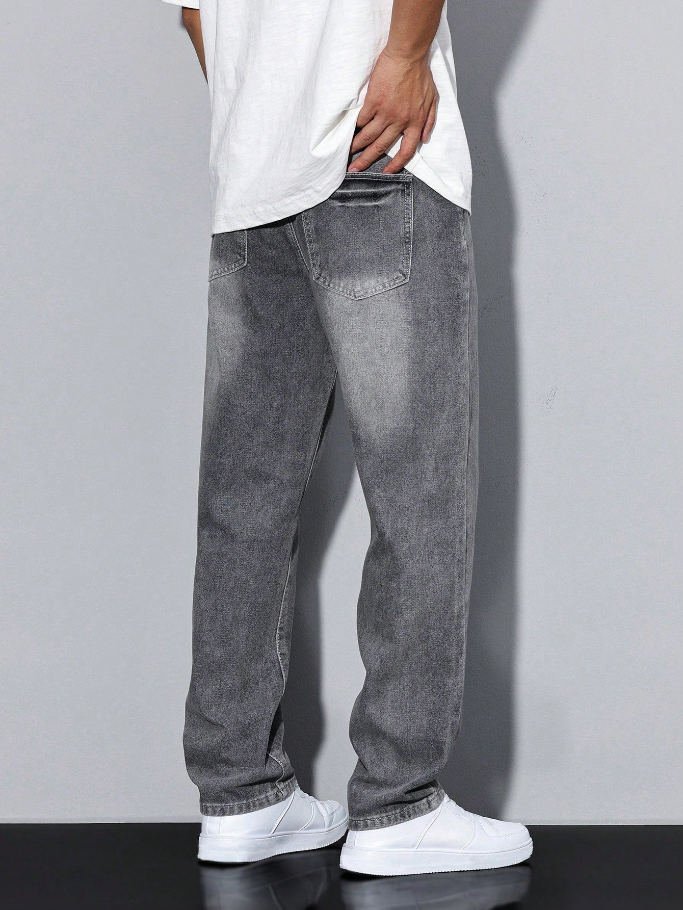 Pantaloni Uomo Vestibilità Dritta Stile Casual