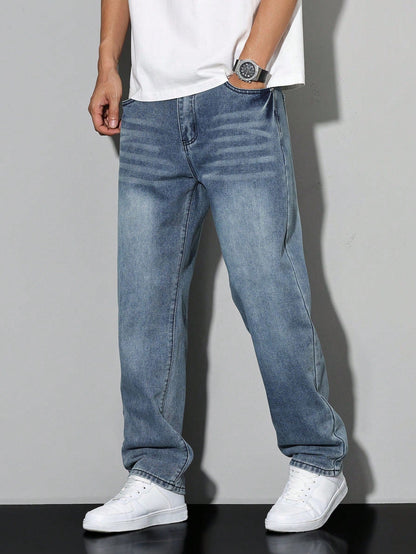 Pantaloni Uomo Vestibilità Dritta Stile Casual