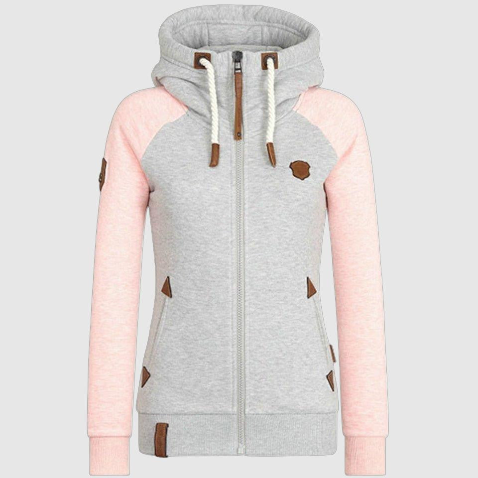 Felpa Donna Streetstyle con Cappuccio e Zip Manica Lunga Comoda - Brentozzi