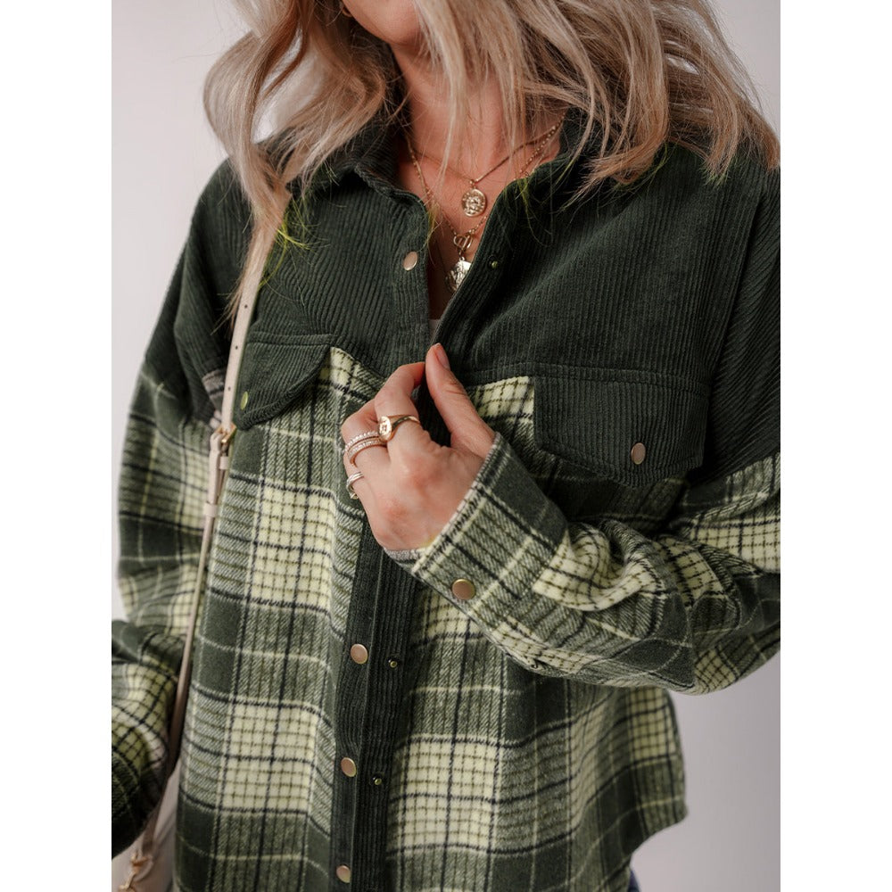 Camicia Donna a Quadri Cotone Manica Lunga Bottoni