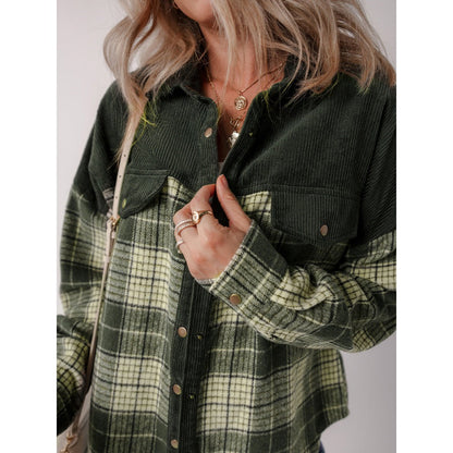 Camicia Donna a Quadri Cotone Manica Lunga Bottoni