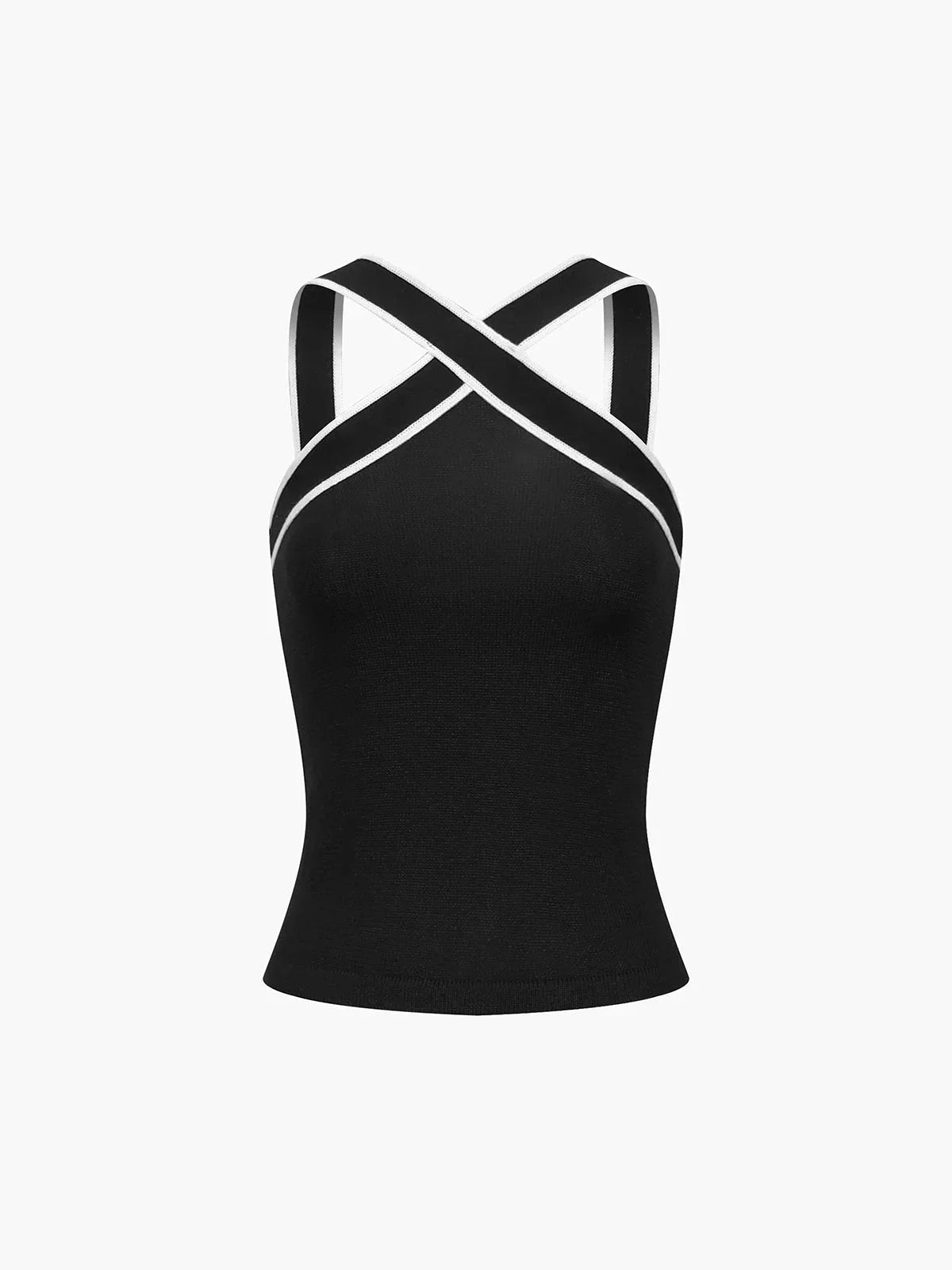 Débardeur femme en coton léger, avec bretelles croisées et un design moderne idéal pour les journées chaudes.