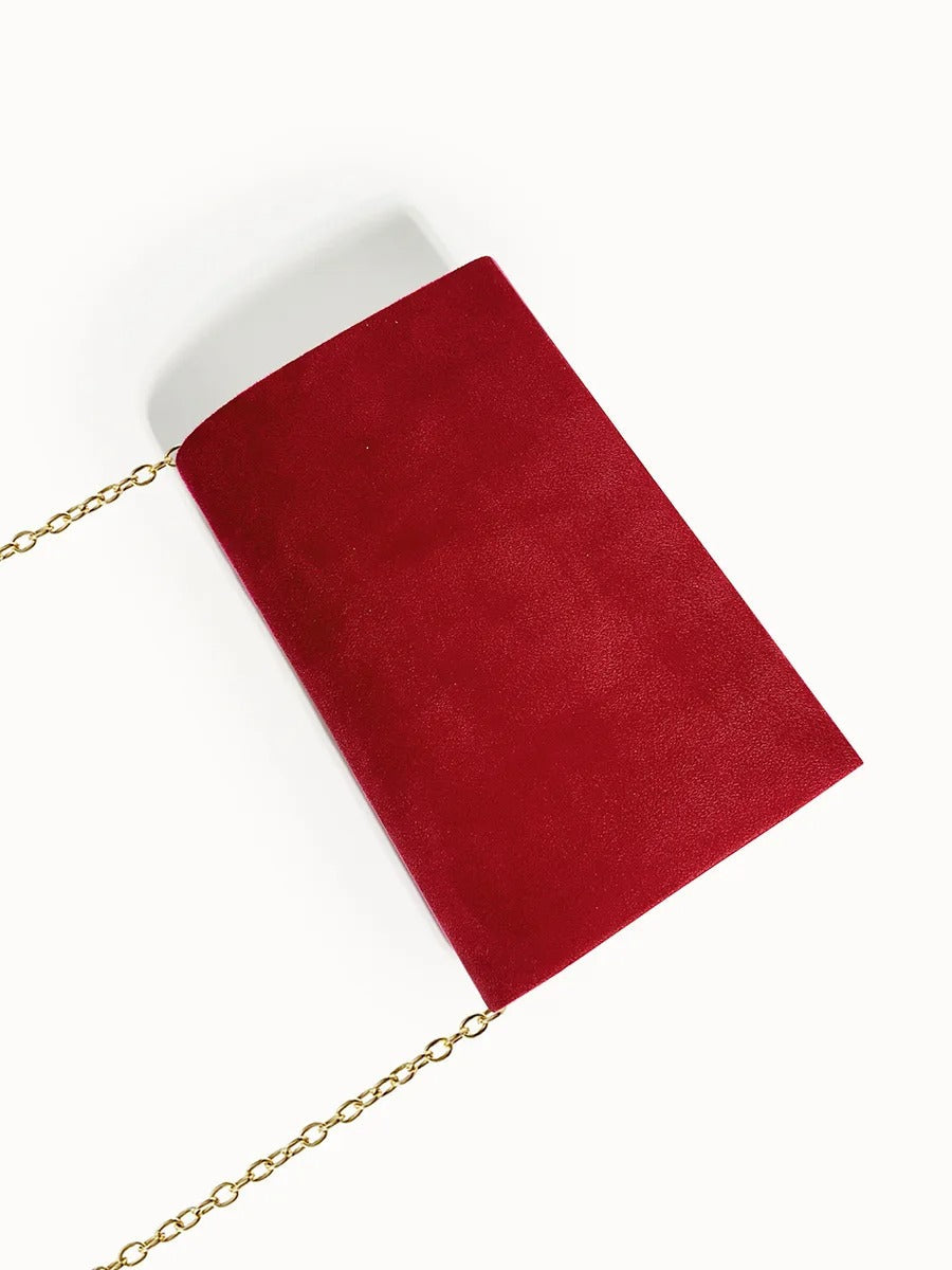 Clutch Donna in Velluto Effetto Camoscio Elegante