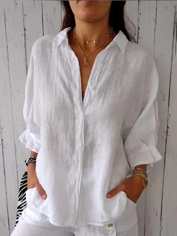Camicia Donna Elegante con Bottoni Stile Classico