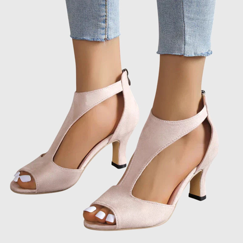 Sandali Donna Peep-Toe Tacco con Cut-Out