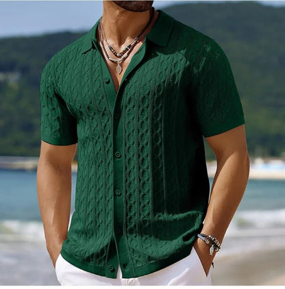 Polo Uomo Strutturata con Bottoni Manica Corta