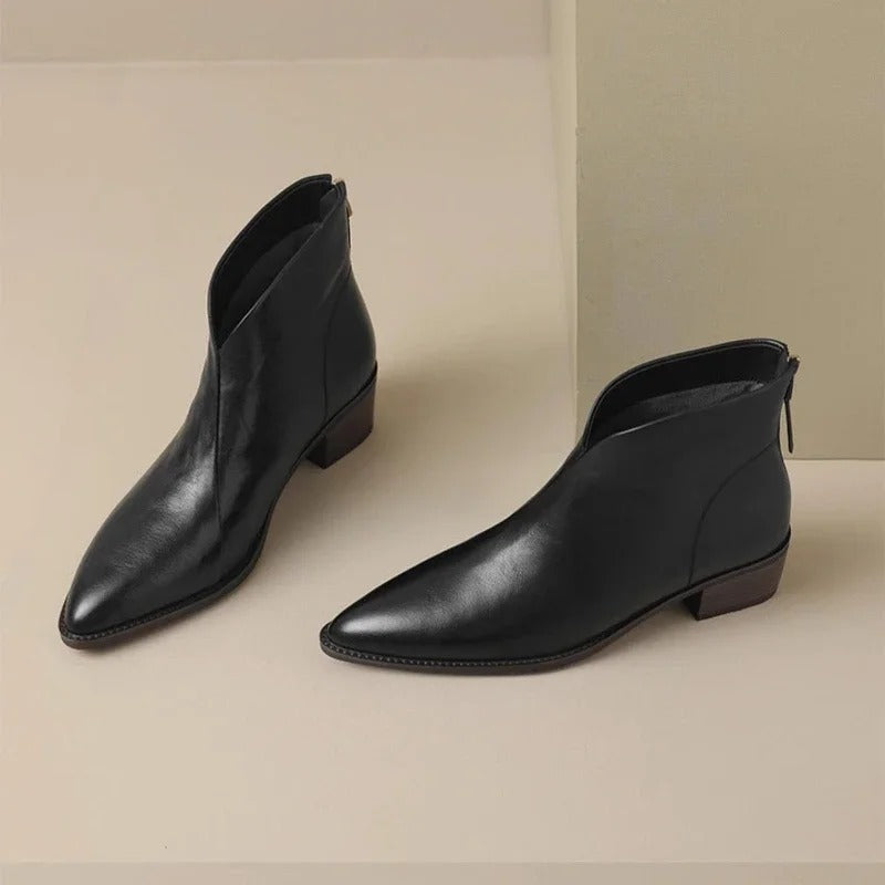 Stivaletto Donna Tacco Comodo Stile Retrò Autunnale