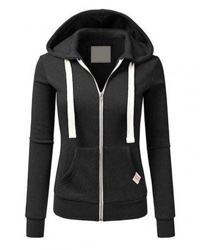 Felpa Donna con Zip in Pile Cappuccio Regular Fit