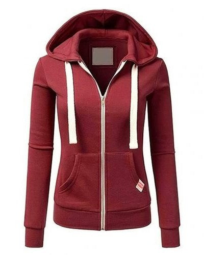 Felpa Donna con Zip in Pile Cappuccio Regular Fit