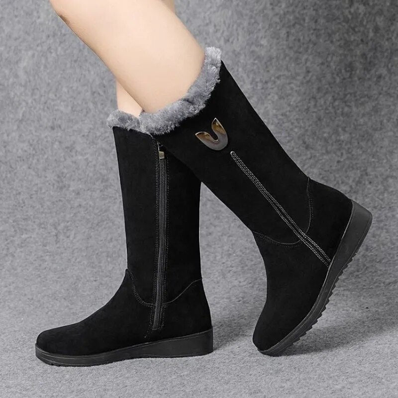 Stivali Donna in Suede con Zip Comodi Casual - Brentozzi