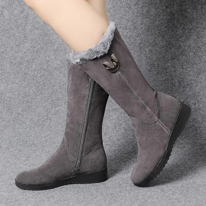 Stivali Donna in Suede con Zip Comodi Casual